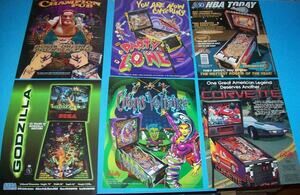 Pinball FLYERS Party Zone NBA Fastbreak Corvette Cirqus Voltaire Godzilla #29